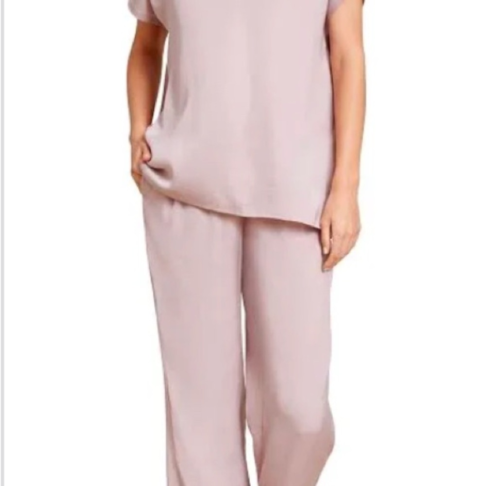 Barefoot Dreams Pink Satin Wide Leg Pants XL New With Tags
